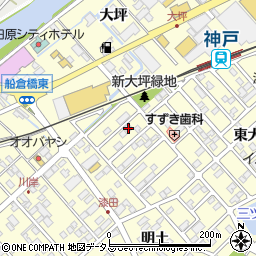 愛知県田原市神戸町新大坪18周辺の地図