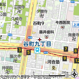 あほや　谷九店周辺の地図