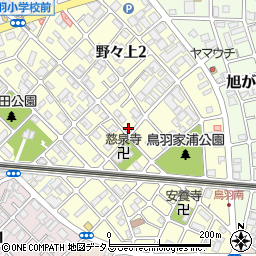 兵庫県明石市野々上周辺の地図