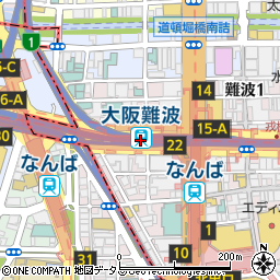ファミリーマート近鉄難波駅東改札内店周辺の地図