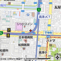 大阪府大阪市中央区高津2丁目8-4周辺の地図