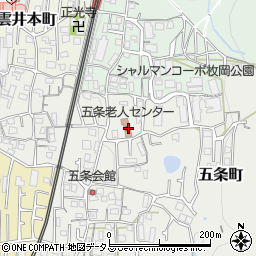 社会福祉法人東大阪市社会福祉協議会　角田総合老人センター五条老人センターいきいきネット相談支援センター周辺の地図