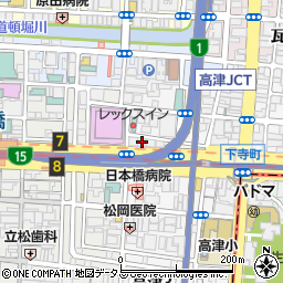 大阪府大阪市中央区高津2丁目8-8周辺の地図