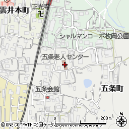東大阪市立五条老人センター周辺の地図