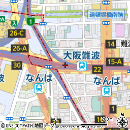 ファミリーマート近鉄難波駅西改札外店周辺の地図