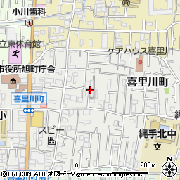 大阪府東大阪市喜里川町周辺の地図