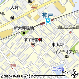 愛知県田原市神戸町新大坪156周辺の地図