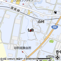 愛知県田原市豊島町七曲周辺の地図