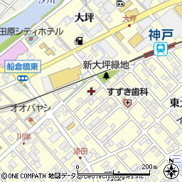 愛知県田原市神戸町新大坪11周辺の地図