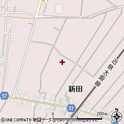 三重県名張市新田周辺の地図