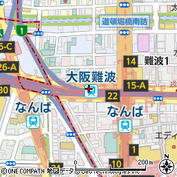 大阪難波駅周辺の地図