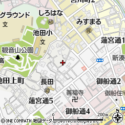 兵庫県神戸市長田区池田上町6周辺の地図