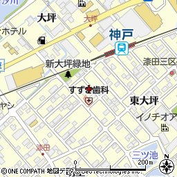 愛知県田原市神戸町新大坪150周辺の地図