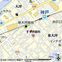 愛知県田原市神戸町新大坪151周辺の地図