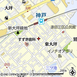 愛知県田原市神戸町新大坪172周辺の地図