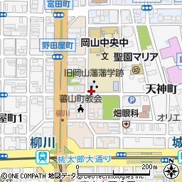 岡山県岡山市北区蕃山町周辺の地図