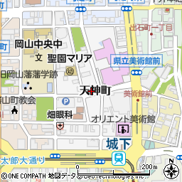岡山県岡山市北区天神町周辺の地図