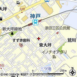 愛知県田原市神戸町新大坪195周辺の地図