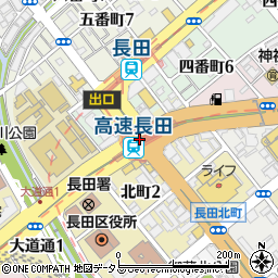 兵庫県神戸市長田区周辺の地図