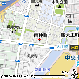 兵庫県神戸市兵庫区南仲町周辺の地図