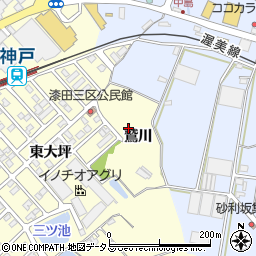 愛知県田原市神戸町鷲川周辺の地図