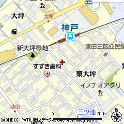 愛知県田原市神戸町新大坪171周辺の地図