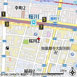 ジンオートレンタカー難波桜川営業所周辺の地図