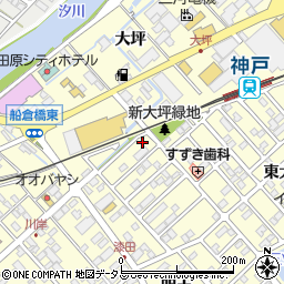 愛知県田原市神戸町新大坪10周辺の地図
