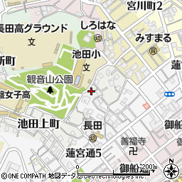 兵庫県神戸市長田区池田上町27周辺の地図