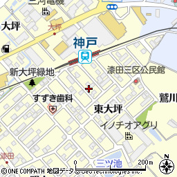 愛知県田原市神戸町新大坪193周辺の地図