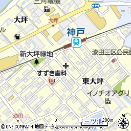 愛知県田原市神戸町新大坪170周辺の地図
