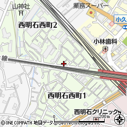 兵庫県明石市西明石西町周辺の地図