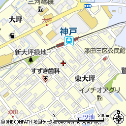 愛知県田原市神戸町新大坪186周辺の地図