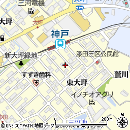 愛知県田原市神戸町新大坪196周辺の地図