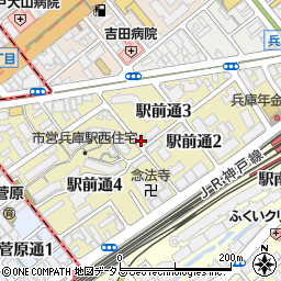 兵庫県神戸市兵庫区駅前通周辺の地図