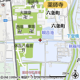 奈良県奈良市西ノ京町389周辺の地図