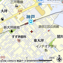 愛知県田原市神戸町新大坪192周辺の地図