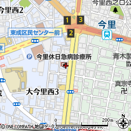 大阪府大阪市東成区大今里西3丁目6周辺の地図