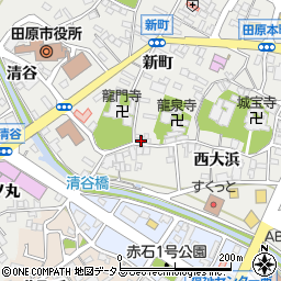 愛知県田原市田原町新町86周辺の地図