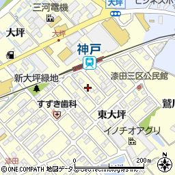 愛知県田原市神戸町新大坪191周辺の地図