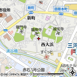 愛知県田原市田原町新町84-1周辺の地図