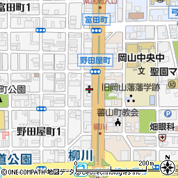 セブンイレブン岡山野田屋町２丁目店周辺の地図