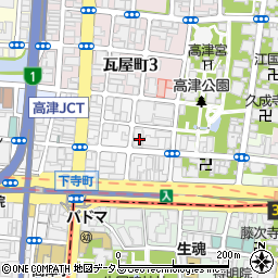大阪府大阪市中央区高津1丁目4-12周辺の地図