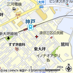 愛知県田原市神戸町新大坪210周辺の地図