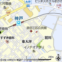 愛知県田原市神戸町新大坪223周辺の地図