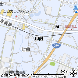 愛知県田原市豊島町（山村）周辺の地図