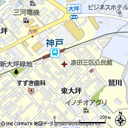 愛知県田原市神戸町新大坪214周辺の地図