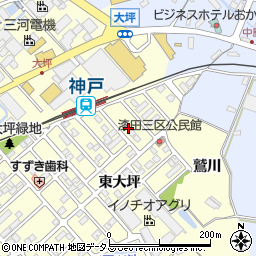 愛知県田原市神戸町新大坪222周辺の地図