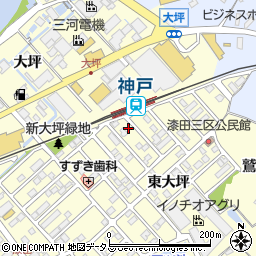 愛知県田原市神戸町新大坪200周辺の地図
