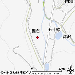 愛知県田原市仁崎町狸石周辺の地図